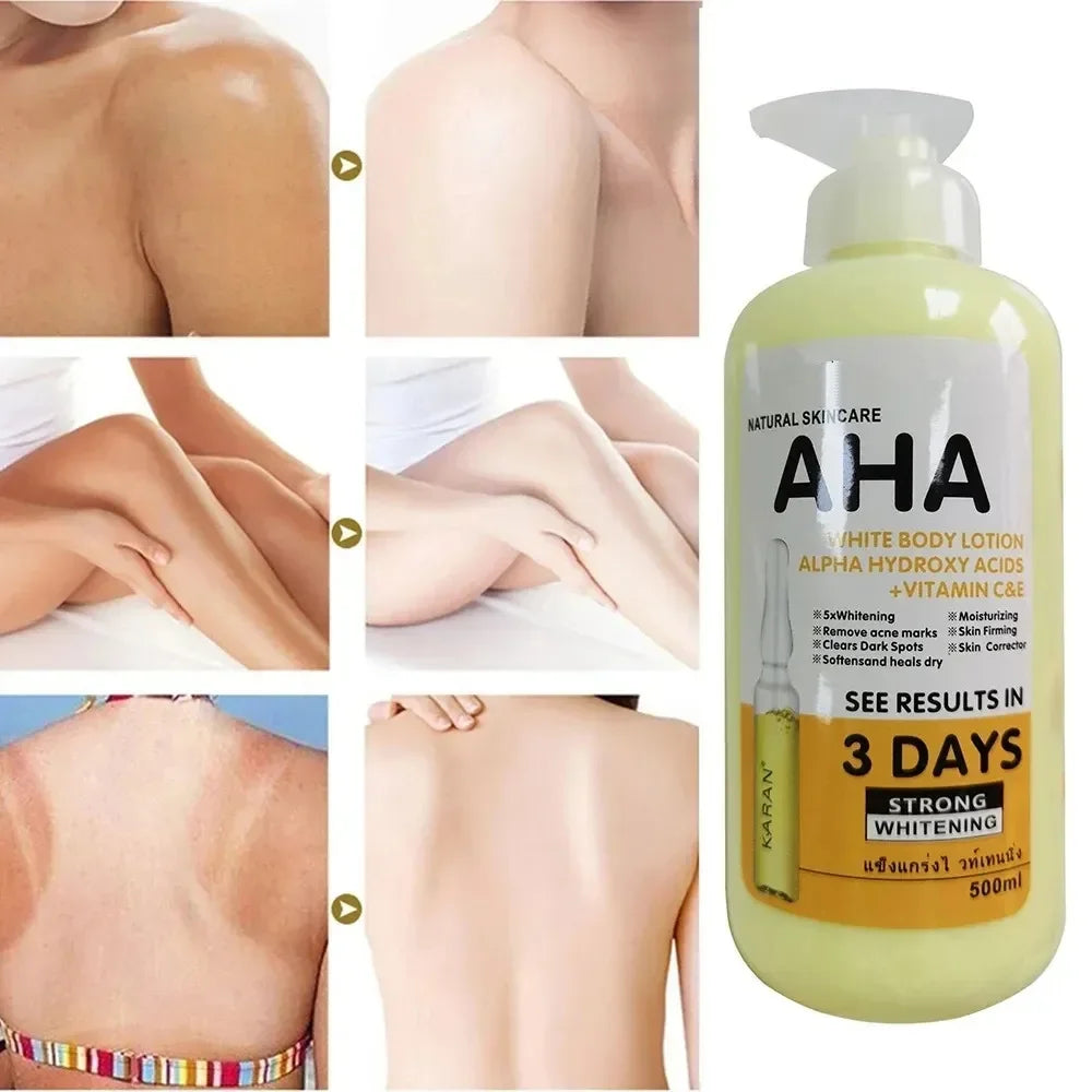 500ML Vitamin C AHA HYALURONIC& NICOTINAMIDE Face Serum Spots Eraser Corrector Whitening Moisturizing Lightening Body Cream