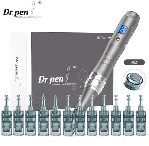 Deram  pen  M8  0.25mm  With 12 pcs Cartridges  Derma Pen