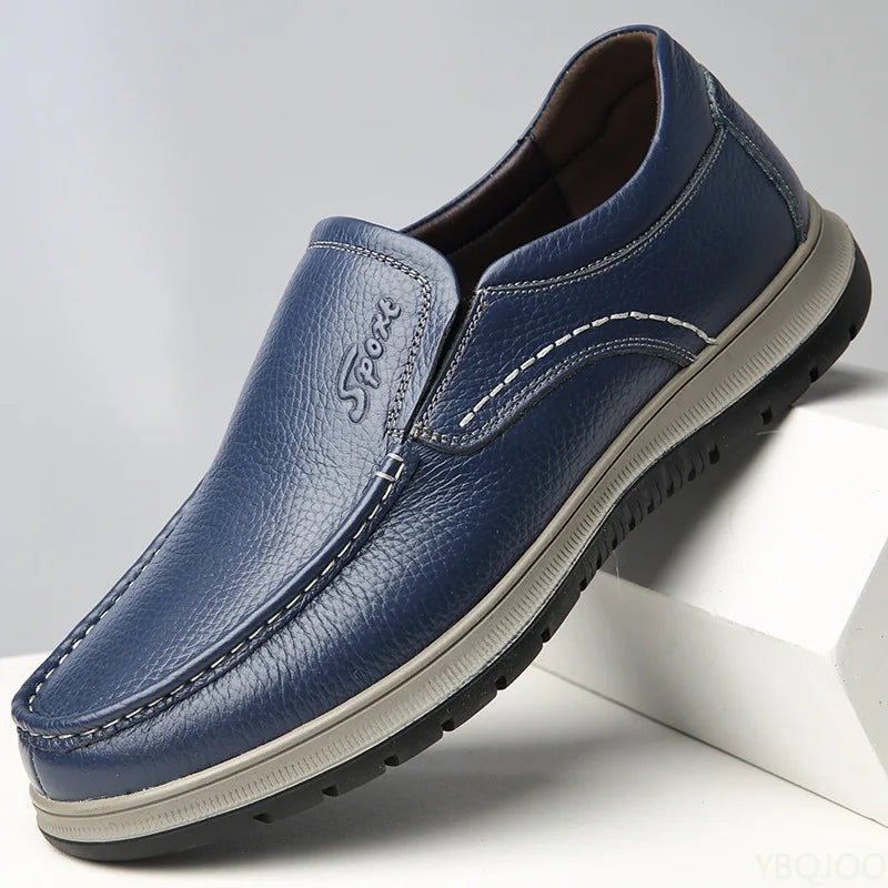 Men's High Quality Genuine Leather Loafers Handmade Men Shoes Moccasins Walking Men Flats Casual Male Work Shoes Homme Zapatos