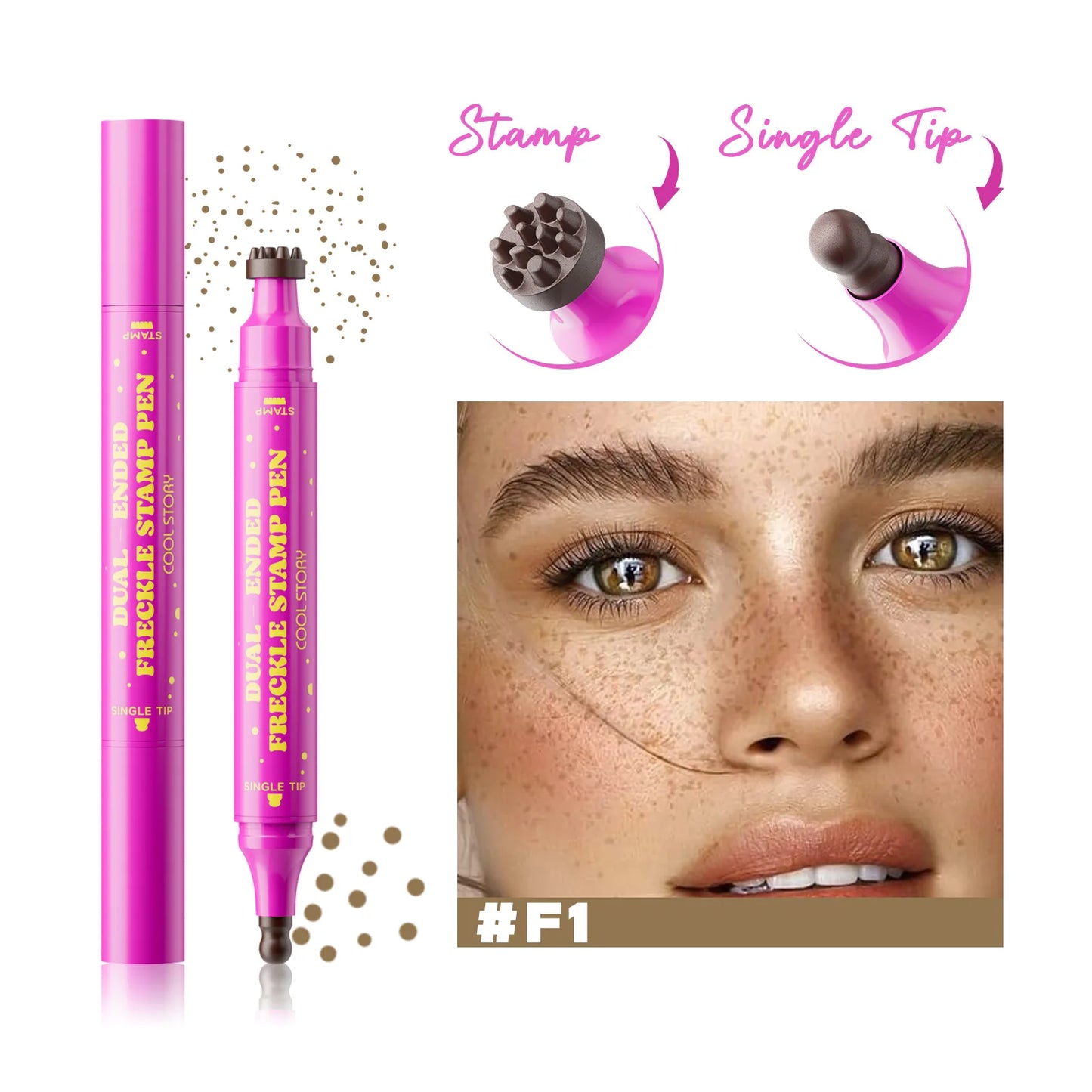Double Eyeliner Freckles Pen All-in-One Natural Waterproof Lasting Seal Spot Pen Natural Simulation Concealer Pen Makeup Tools