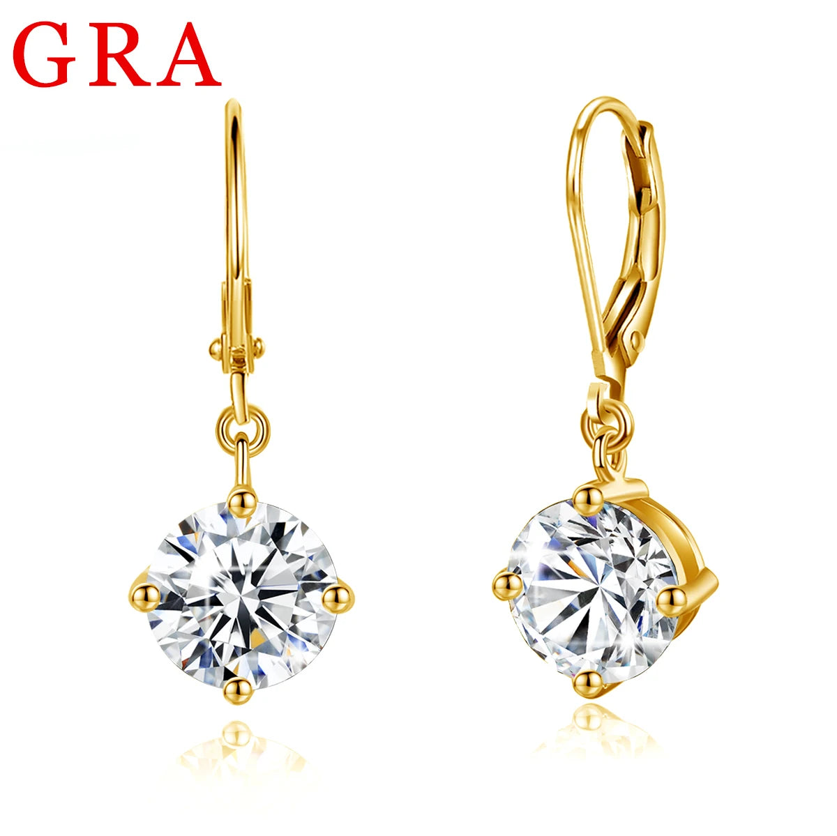 Redwood Brand Total Is 2.4ct 7mm Round Cut Moissanite Drop Earrings With Certificate Wedding Partry Jewelry For Women Trend Gift
