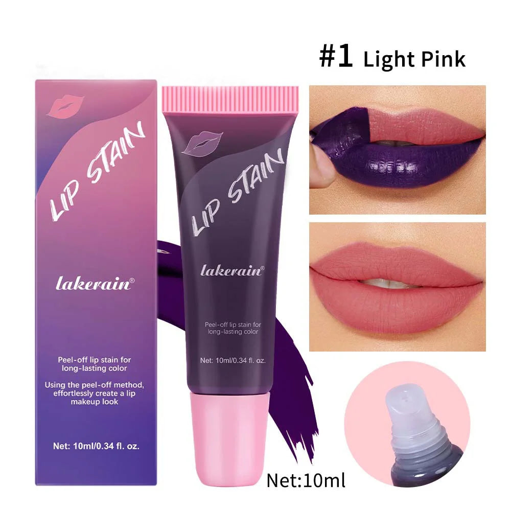 Peel Off Rose Pink Lip Gloss Matte Outline Contour Tattoo Lip Stain Waterproof Transfer Resistant Tear Off Natural Lip Tint Gift