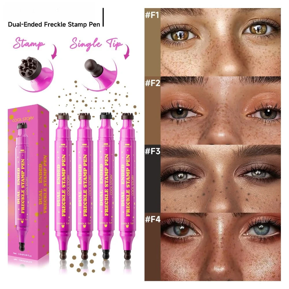 Double Eyeliner Freckles Pen All-in-One Natural Waterproof Lasting Seal Spot Pen Natural Simulation Concealer Pen Makeup Tools