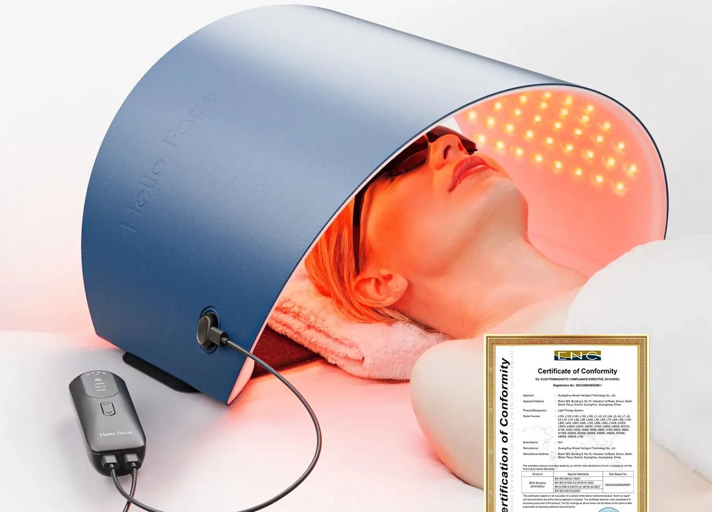 Hello Face Q2 Electric Microneedle, Smart Dock, 700mAh Battery, 5 Speeds, 2PCS Titanium needle 0.25 mm, Red/Blue LED and EMS