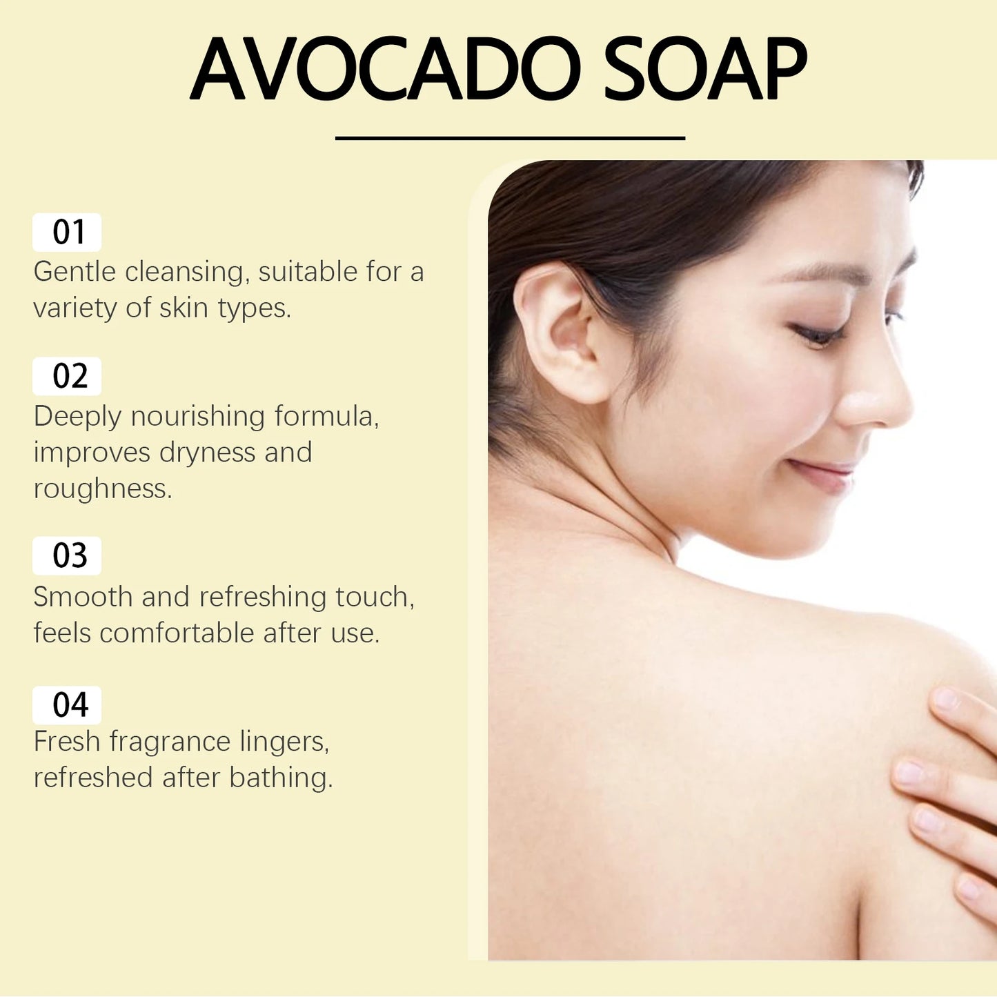 Avocado Moisturizing Soap Softening Keratin Deep Pore Cleansing Remove Dirt Improve Skin Conditions Body Nourishing Care Soap