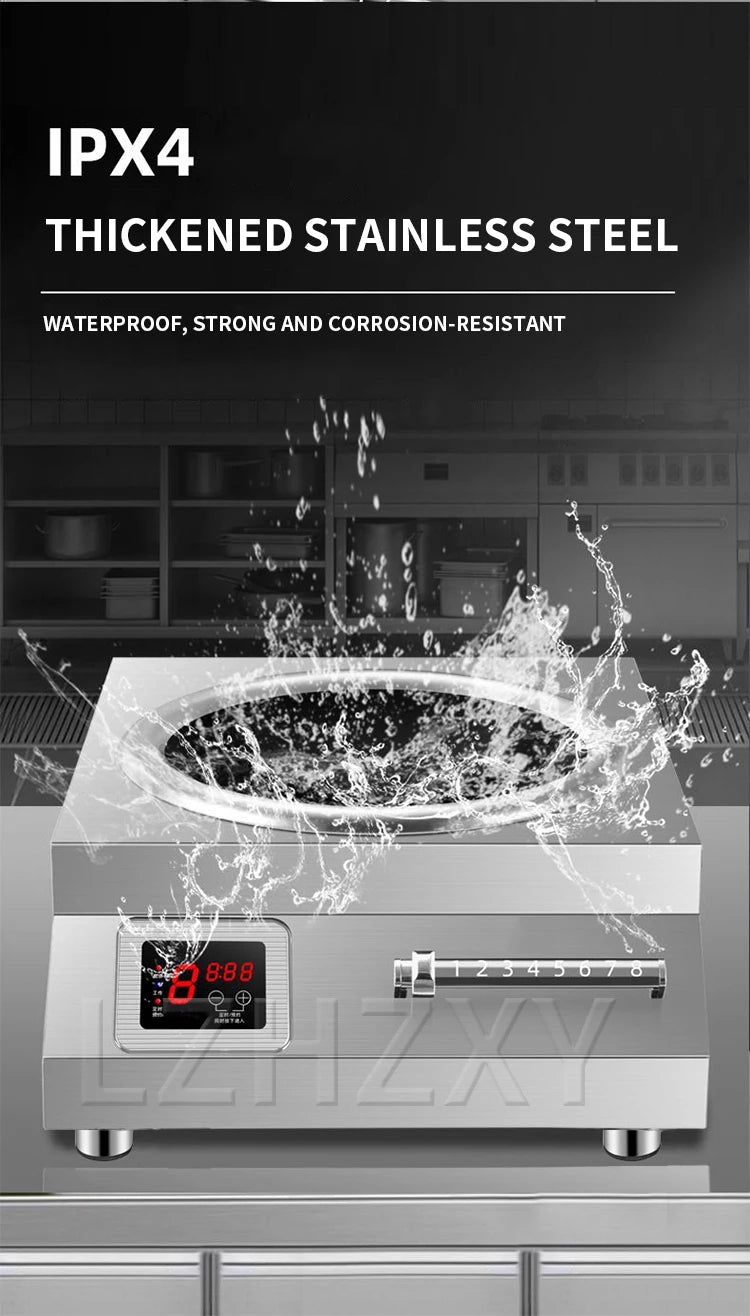 5000W/6000W High-power commercial induction cooker, Concave surface, high-power adjustment, A must-have for restaurants