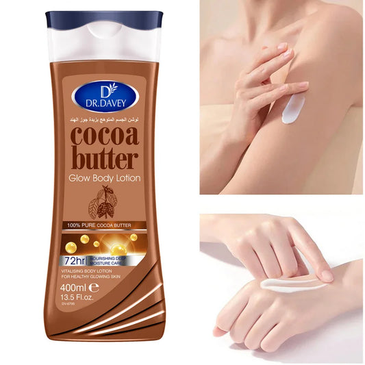 400ml Large Capacity Cocoa Fruit Body Lotion Replenishes Moisture, Leaves a Refreshing and Non Greasy Scent