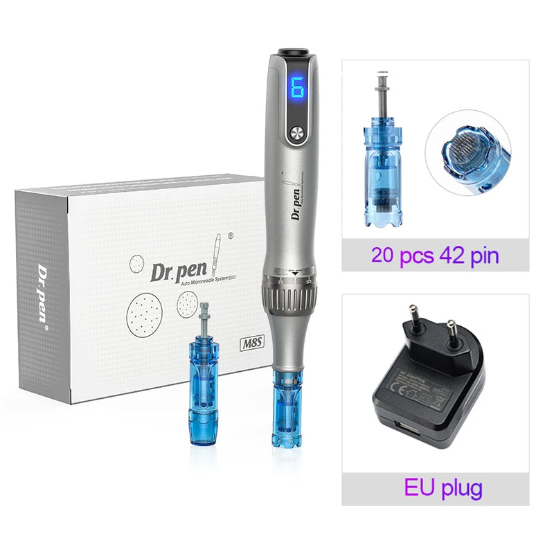 Authentic Dr pen Ultima M8S With 22 pcs Needle Pin Microneedling Pen Wireless Derma Pen Beauty Machine needle length 0.25 mm