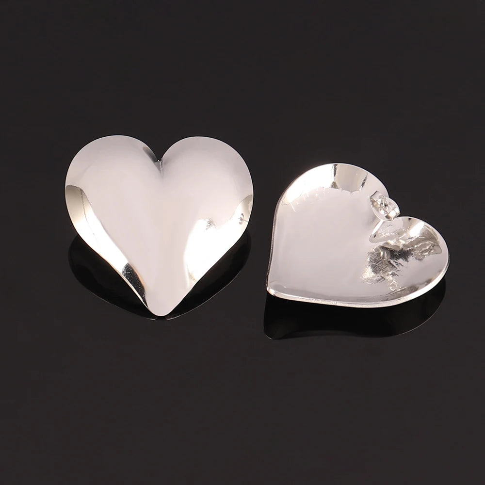 316L Stainless Steel Hoop Huggies Earrings For Women Exaggerated Texture Studs Earrings Girl Geometric Daily Jewelry Gifts