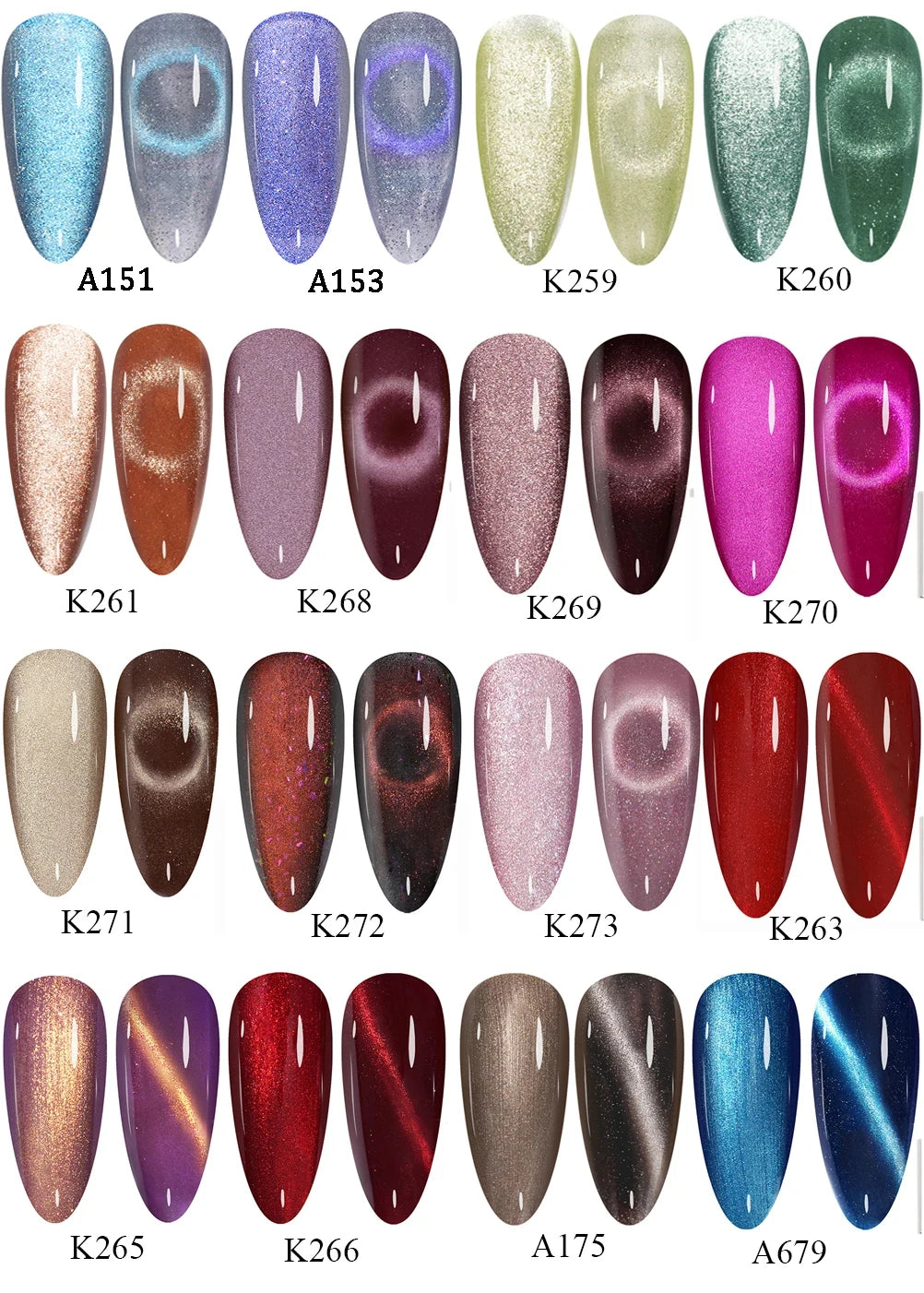 MAYCHAO 12ML Cat Eye Gel Nail Glitter With Magnet Soak off UV Holographic Magnetic Rainbow Gel Polish for Nail Art DIY Manicure