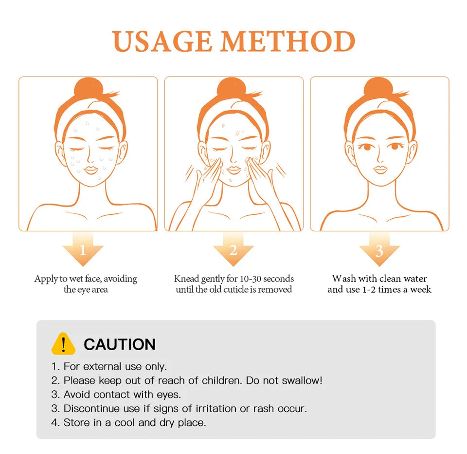 50ml Orange Exfoliateing Gel Dead Spot Remover Brighten Peeling Gentle Repair Scrub Whiten Hydrating Moisturizer Women Skin Care