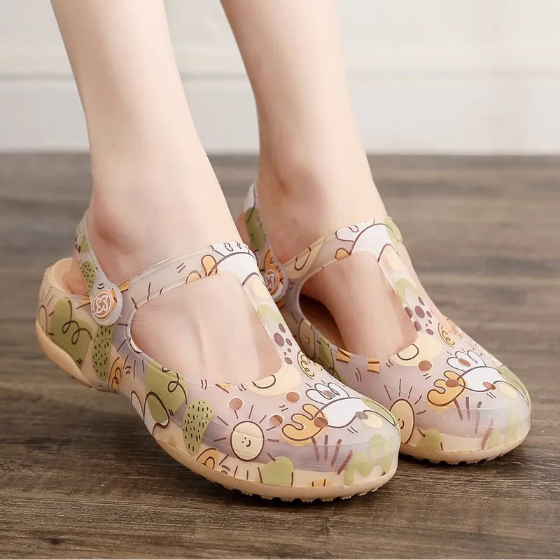 Maogu Womens Mules Summer Female Sandals 4cm Heels Non-slip Comfortable Beach Slippers Ladies Garden Shoes Slip-on Platform 2023