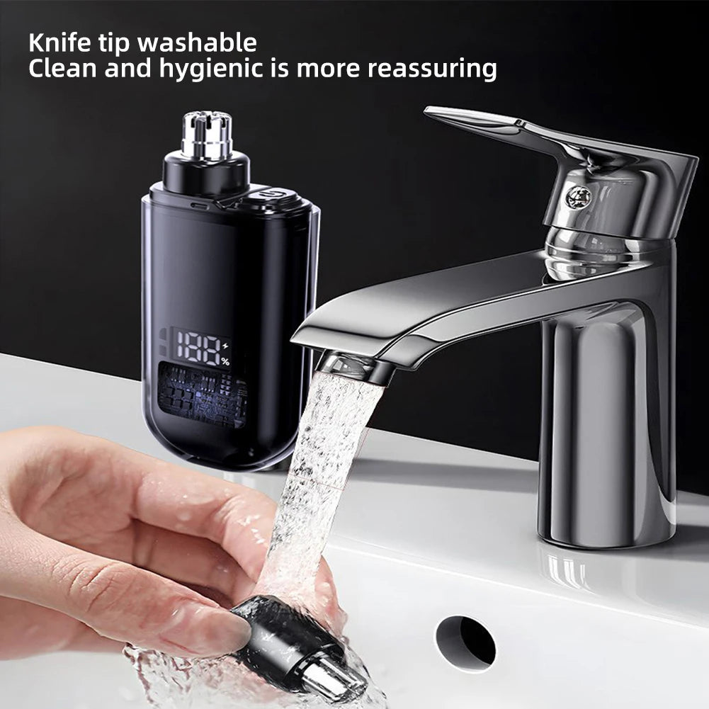 Nose Hair Trimmer USB Charging Dual-Edge Blades Electric Portable Men Mini Nose Hair Trimmer Face Care Kit Tools