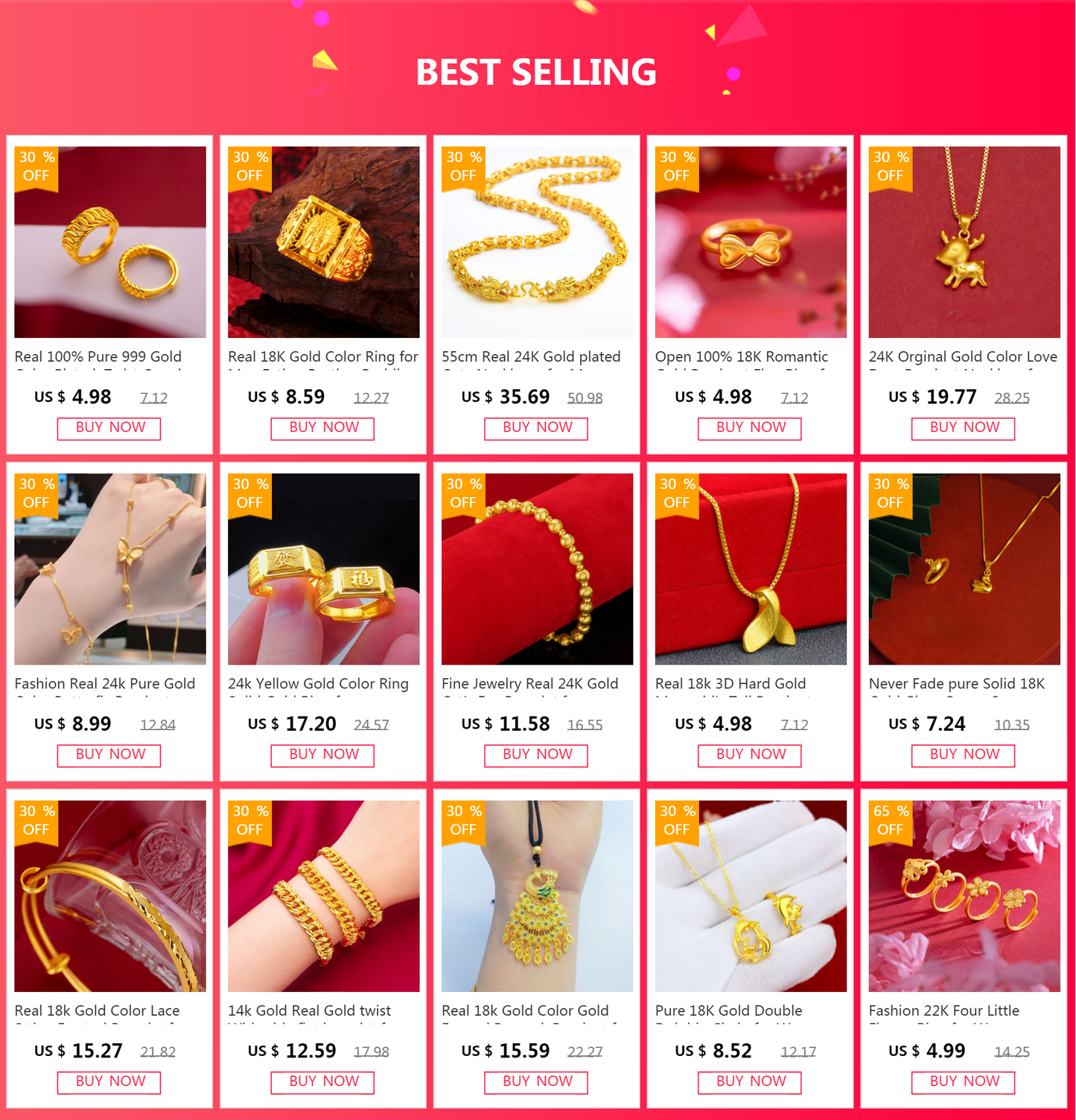 Genuine 18k Gold Color Necklace For men Solid round pearlChain Clavicle Chain Necklace 60cm Single Chain Fine Jewelry