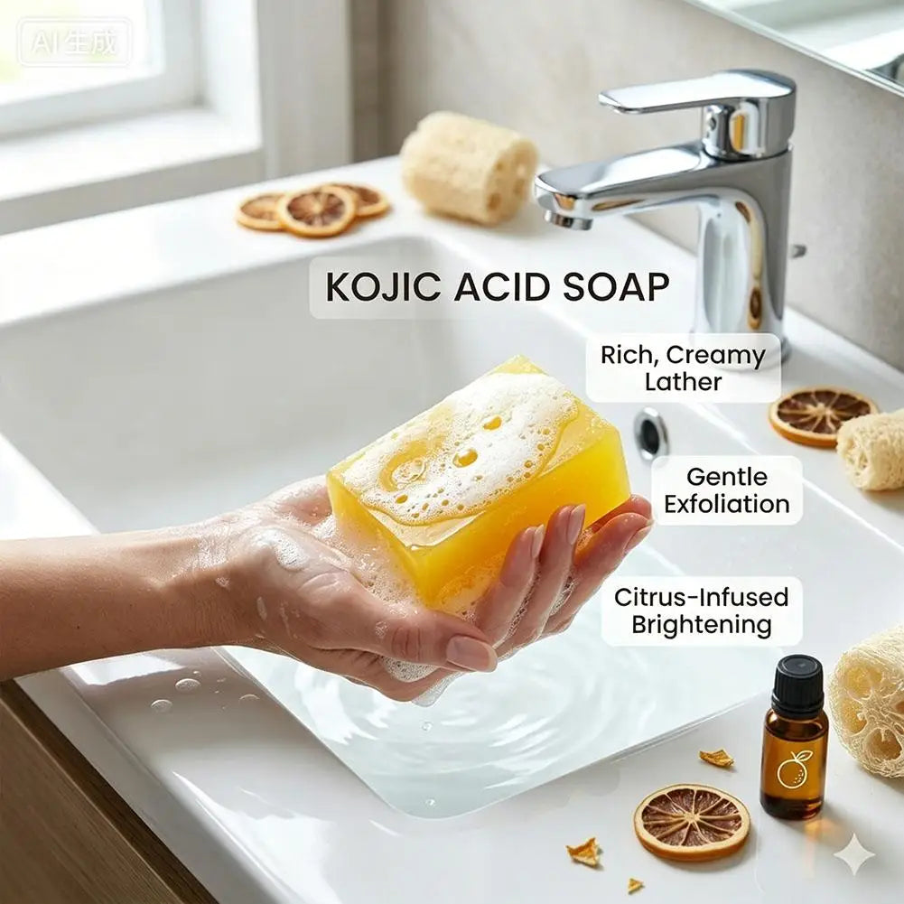 1/2Pack Kojic Acid Soap Handmade Soap Bar with Vitamin C, Retinol & Collagen, Skin Care Cleansing Dark Spot for Body & Face Wash