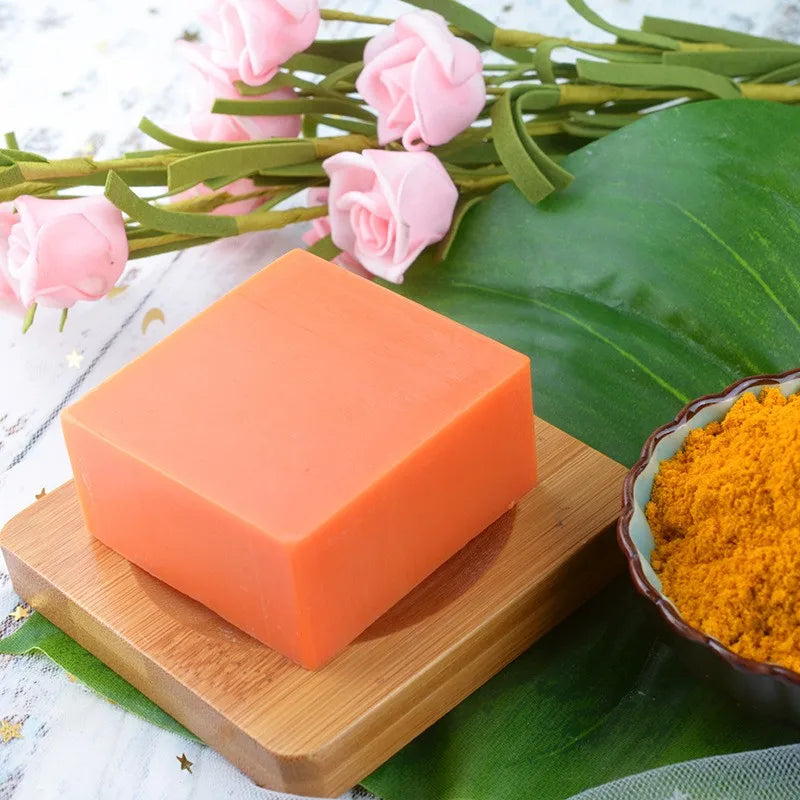 100g Pure Natural Turmeric Soap, Essential Oil Soap, Handmade Soap for Cleansing, Bathing, Deep Cleansing, Skincare, Moisturizin