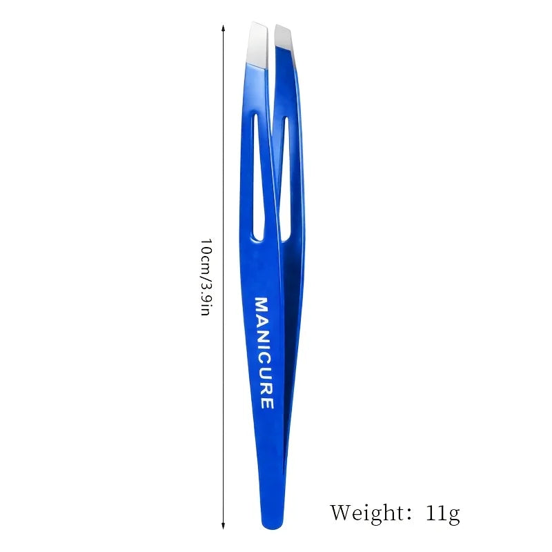 1pcs Colorful Stainless Steel Eyebrow Tweezer Colorful Hair Beauty Fine Hairs Puller Slanted Eye Brow Clips Removal Makeup Tools