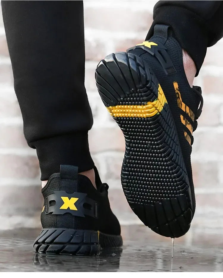 Work Sneakers Men Safety Shoes Construction Steel Toe Work Shoes Safety Boots Men Shoes Anti-Puncture Working Summer Kevlar