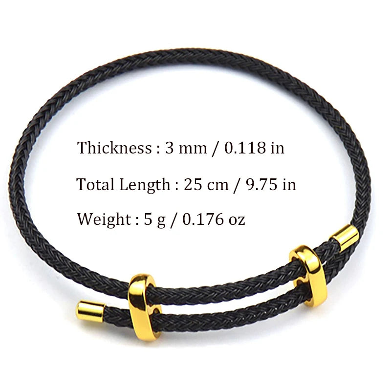 Fashion Leather Wirerope Bracelets  Fold-Over Clasp Adjustable DIY Hand Jewelry Accessories Best Gifts For Men Women