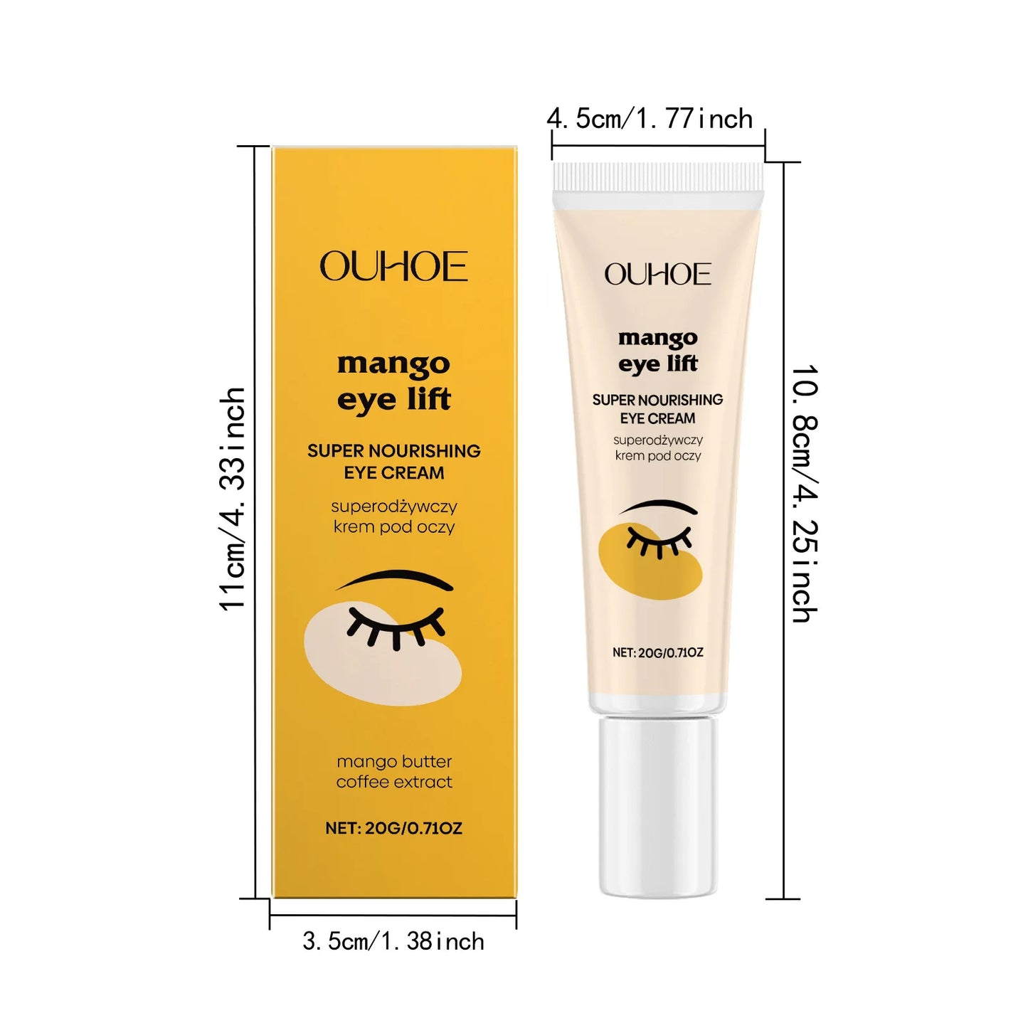 Eye Lift Cream Fade Dark Circles Relieve Puffiness Remove Wrinkles Reduce Fine Lines Brightening Smoothing Tightening Eye Cream