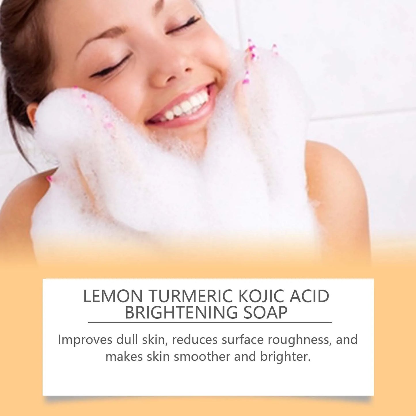 Hanchobit Lemon Turmeric Kojic Acid Soap Clean Skin Lightening Pore Shrinking Natural Organic Turmeric Kojic Brightening Soap