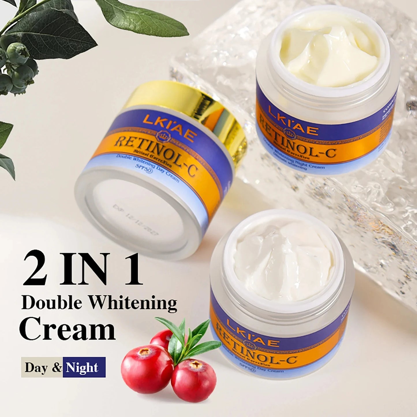 LKIAE Retinol Whitening Skin Care Set, Moisturizing, Reduce Wrinkles, Fine Lines, Dark Spots, With Collagen, Snail Extract