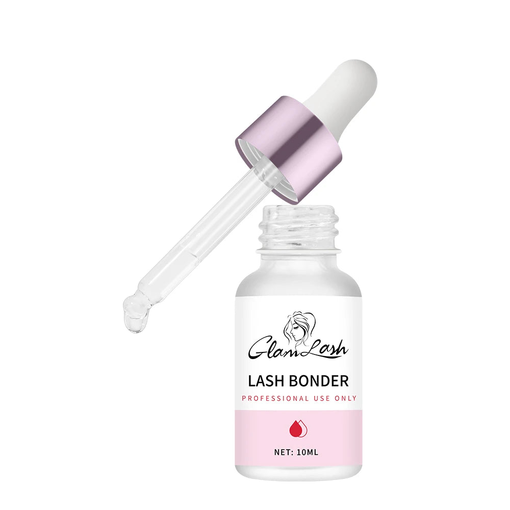 GLAMLASH 10ml/15ml Lashes Super Bonder For Eyelash Extension Bonder Private Label Grafting Eyelash Glue Quick Drying Long Last