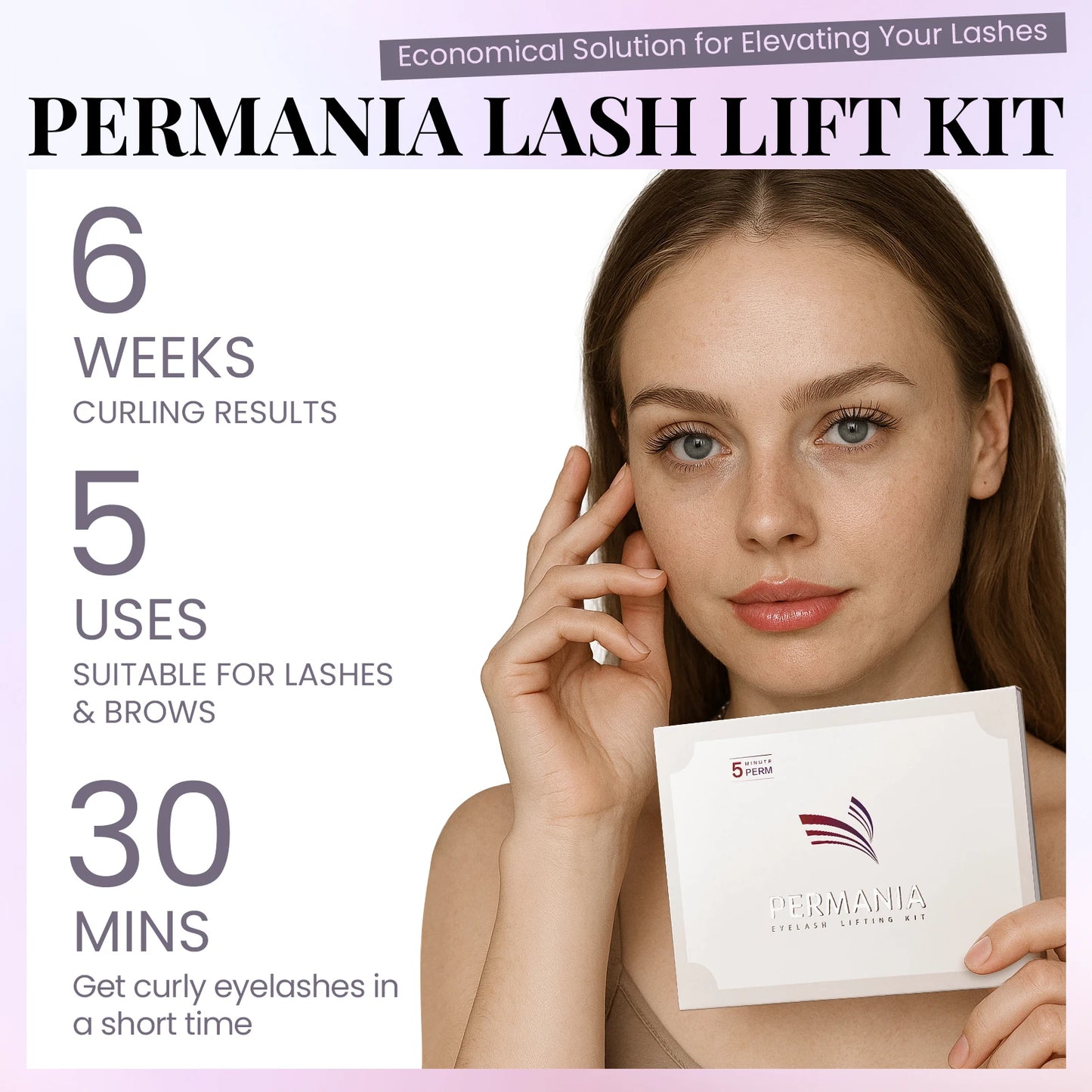 PERMANIA Long Lasting 5-8 Minutes Quick Lash Lifting Eyelash Perm Lash Lift Kit Curling Lashes Eyelash Enhancer Eye Makeup Tool