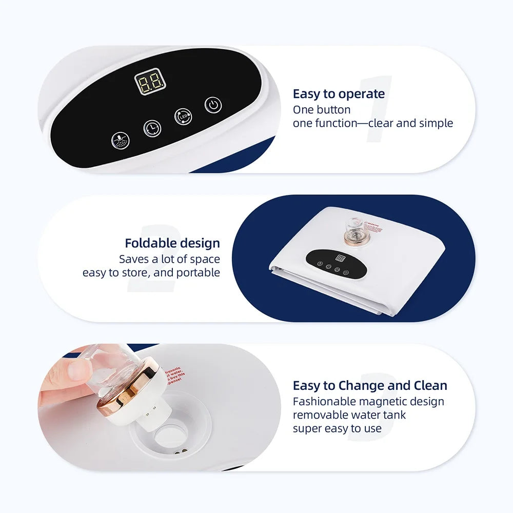 Foldable 7 Colors LED Photon Machine With 3 Levels Nano Spray Skin Moisturizing Face&Body Mask Beauty Salon Home Use Skin Care
