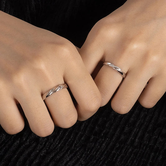 PERFANY  S925 Pure Silver Moissanite Ring for Women Men Classic Couple Ring Wedding Jewelry Christmas Gift