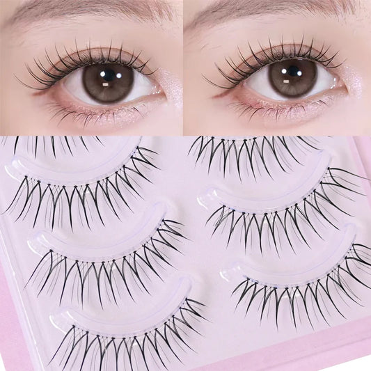 U-shaped False Eyelashes K-Pop Idol Lashes Zhang Yuanying Inspired Comic Eye Lashes Natural Wispy Lash Extension
