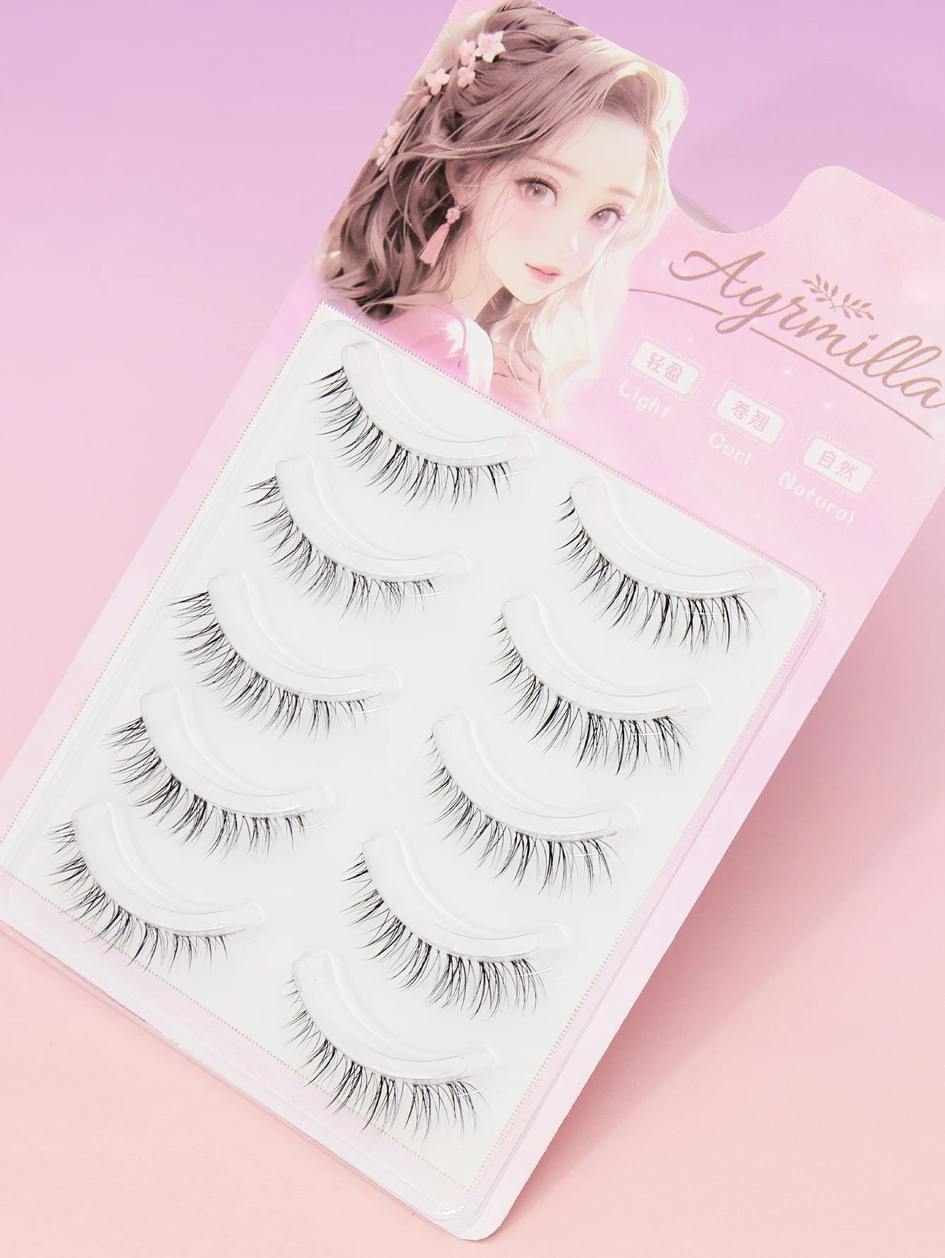 5 Pairs natural Lashes Faux Mink Eyelashes Winged End Eye Elongated Eyelashes Natural long full false lashes Makeup