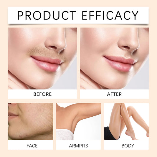 Body and Face Hair Removal Cream Gentle Smooth Skin No Irritation Non Drying Fast Hair Softening for Underarms Summer Care 20g