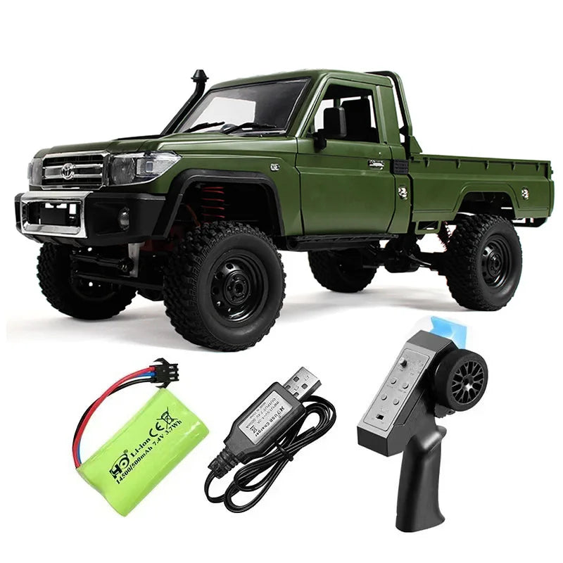 MN82 Green Color 4WD Off-road Rc Car LC79 1:12 280 Brushed Motor Simulation Professional 2.4G Remote Control Pickup Truck Model