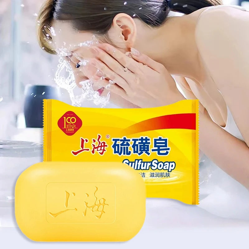 Shanghai Sulfur Soap Deeply Cleanse Gently Refresh Nourish Skin Oil Control Face Body Cleansing Soap Bar