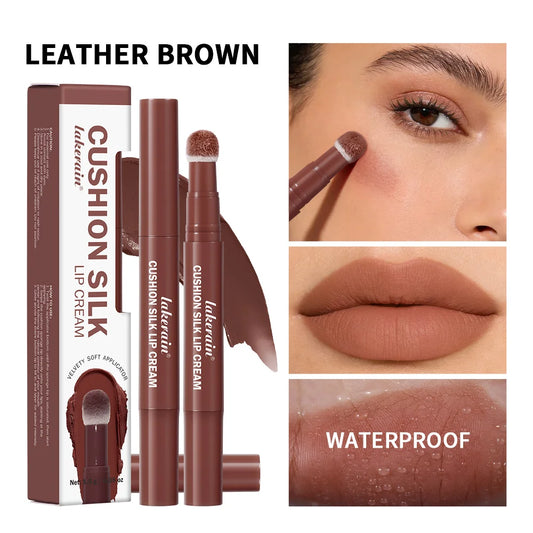 Cushion Silk Lip Cream Long Lasting Wear Waterproof Non Transfer Formula Matte Velvety Finish Lip Glaze Natural Cosmetics