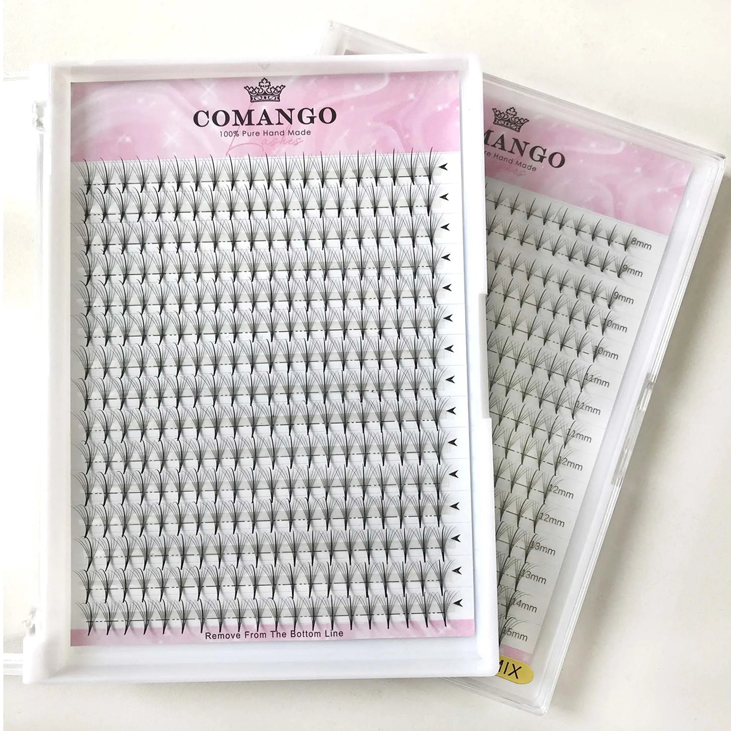 CoMango 7D Wispy Premade Fans Eyelash Extension C/D Curl Pointy Base Premade Hybrid Fan Lashes Faux Mink Wispy Fans Wholesales