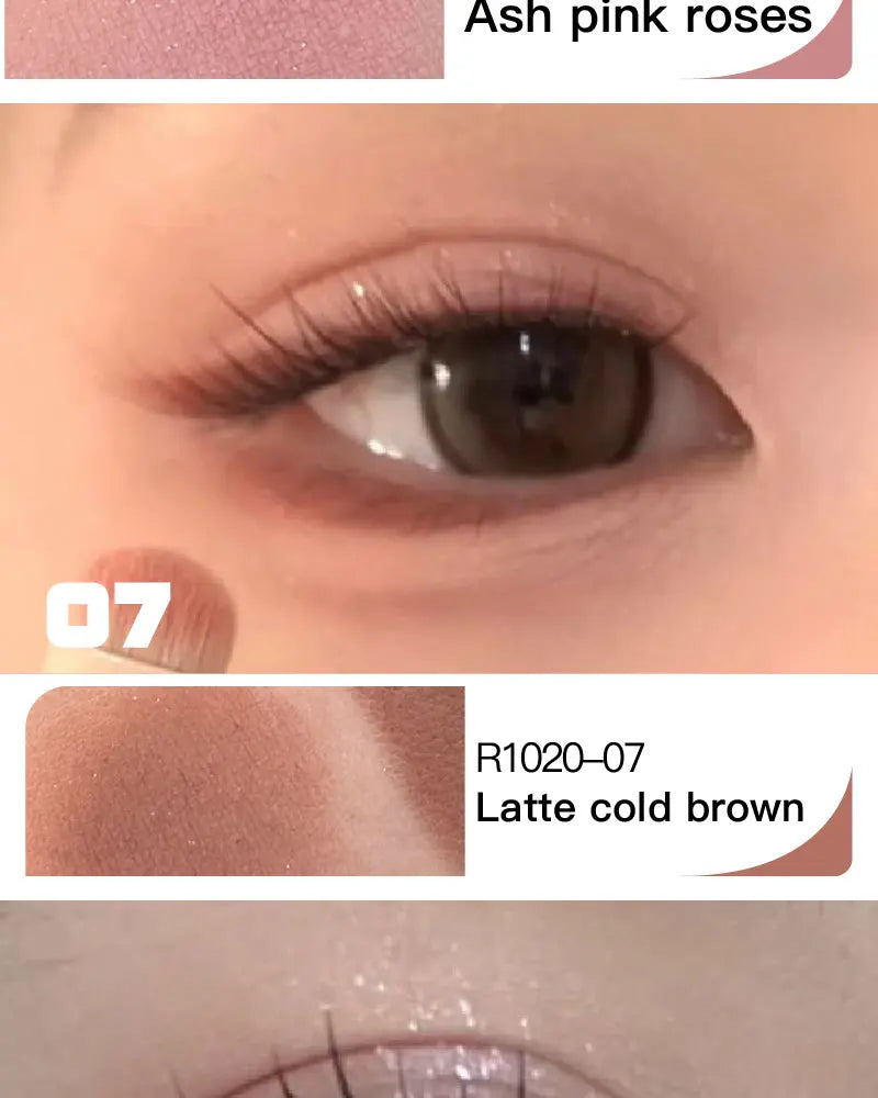 Red Brown Eyeshadow Palette Multifunctional Makeup Palette Silky Matte Coral Red Eyeliner Silkworm Lower Shadow Eyeliner Makeup