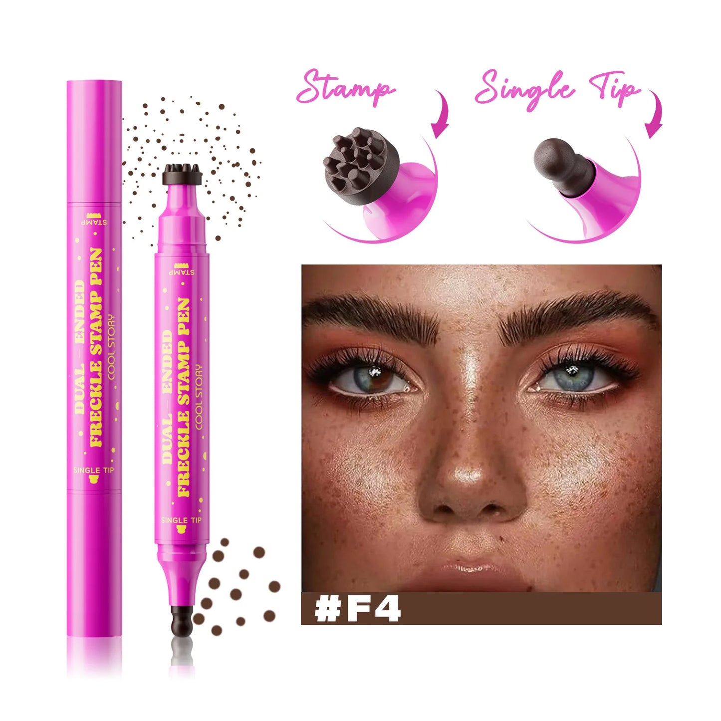 Double Eyeliner Freckles Pen All-in-One Natural Waterproof Lasting Seal Spot Pen Natural Simulation Concealer Pen Makeup Tools