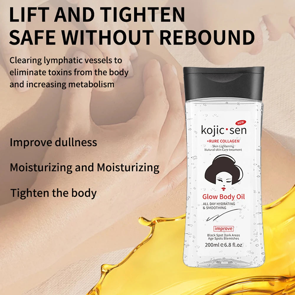 Kojic Acid Body Massage Essential Oil Nourishes Skin Foreign Trade Full Body SPA Cocoa Butter Scraping Moisturizing Body Gel Oil