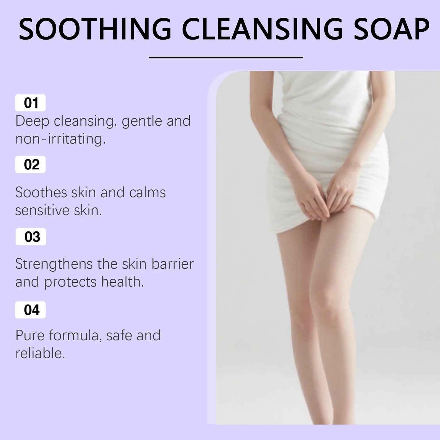Lavender Cleaning Soap Oil Control and Itching Relief Long-Lasting Daily Soothing Hydration Bath Soap Body Odor Removal Care