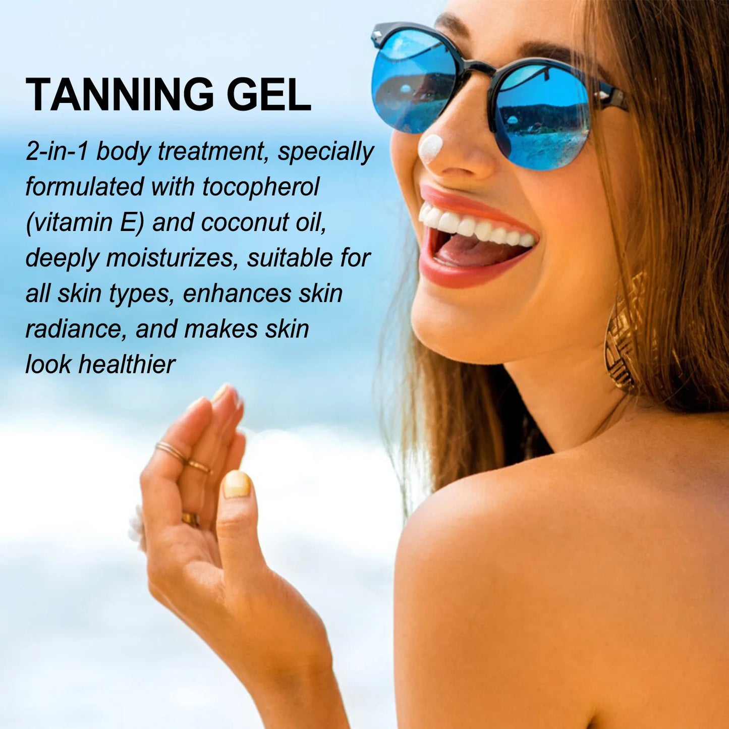 Intensive Tanning Gel Accelerator Bronzing Solarium Sunbeds Summer Long Lasting Repair Moisturizing Face Body Self Tanner Cream