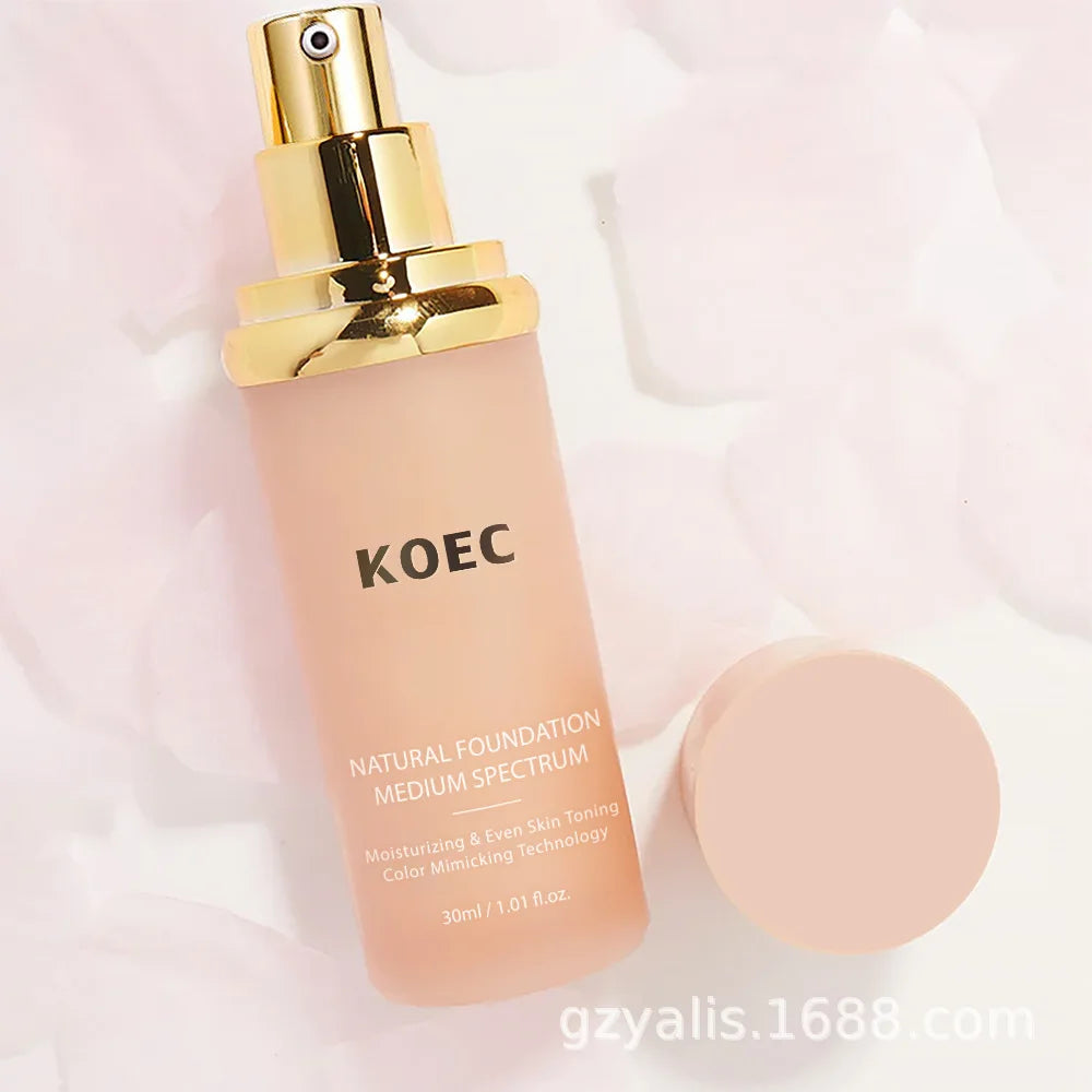 30ml KOEC Medium Spectrum Natural Foundation Moisturizing Even Skin Toning Color Mimicking Covering Shades Natural Mild Formula