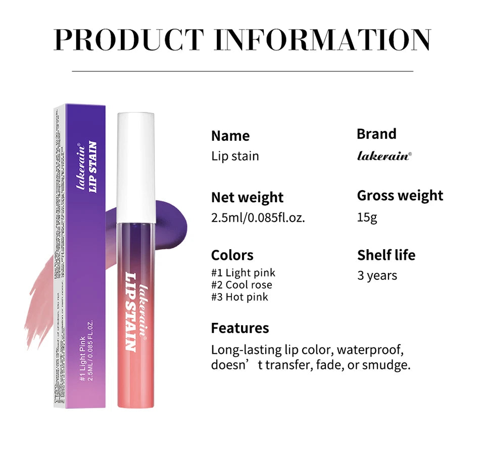 Long Lasting Waterproof Peel Off Lip Stain Lip Tint Transfer Proof Non-stick Cup Matte Reveal Lip Stain Cosmetics for Women