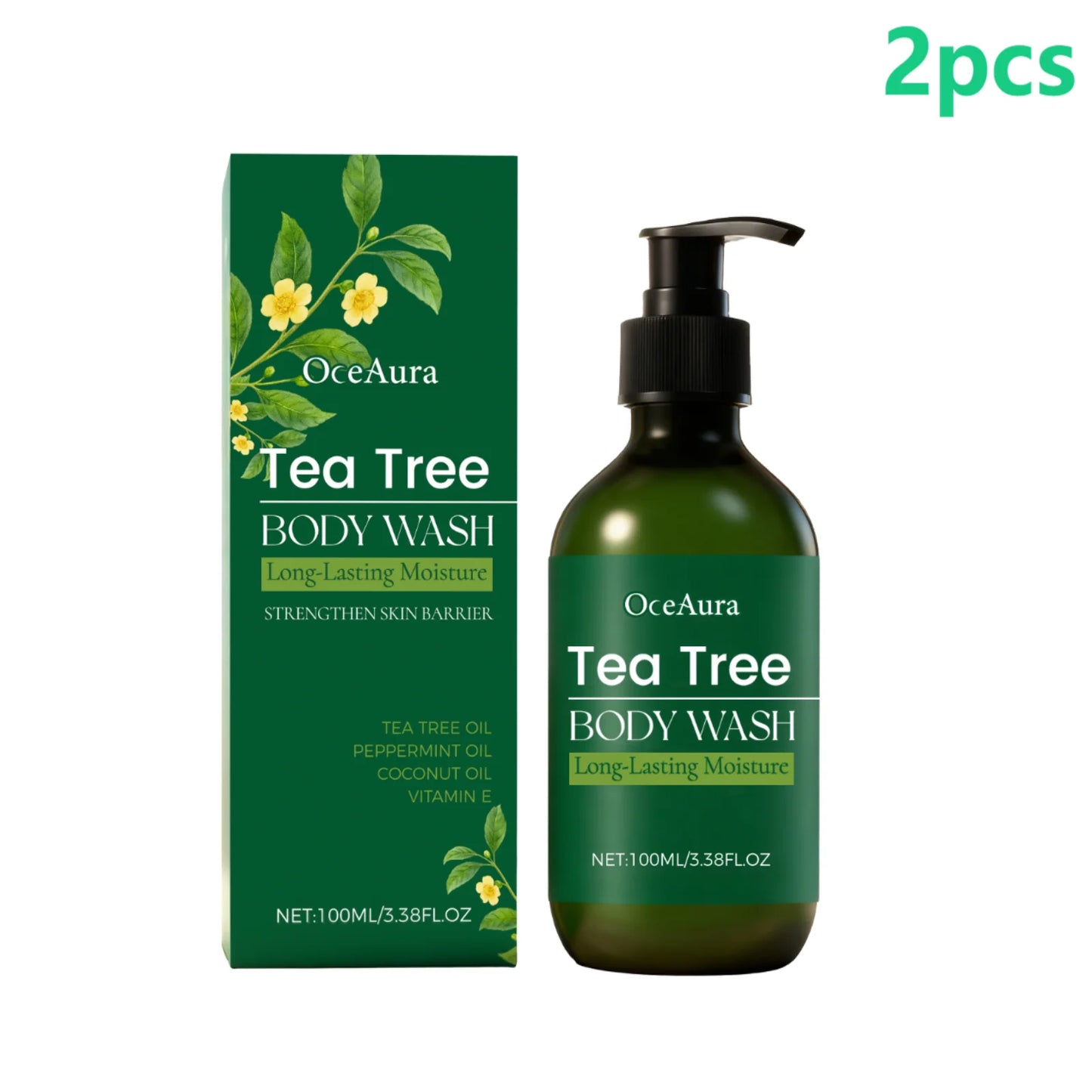 Brightening Body Wash Tea Tree Oil Clean Body Odor Remover Moisturizing Skin Barrier Repair Strengthening Shower Gel Body Wash
