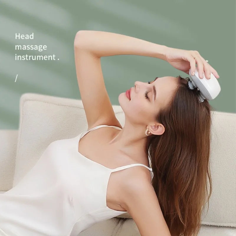Head Massage Instrument Rechargeable Head Massager Scalp Stress Relax Body MassageWaterproof Handheld Hair Scalp Massager