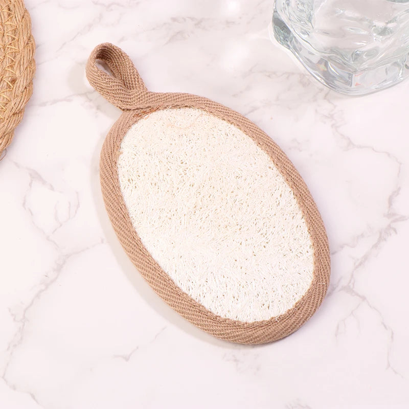 【Natural Loofah Body Scrubber Soft Exfoliating Sponge Shower Brush Cleaner Pad Body Skin Care Tool Bath Exfoliator Shower Puff】