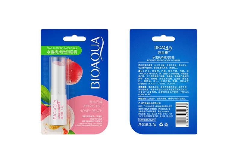 BIOAQUA Natural Fruits Lip Balm Moisturizing Jelly Nourishing Anti Wrinkle Lipstick Non-Stick Long-lasting Lips Care