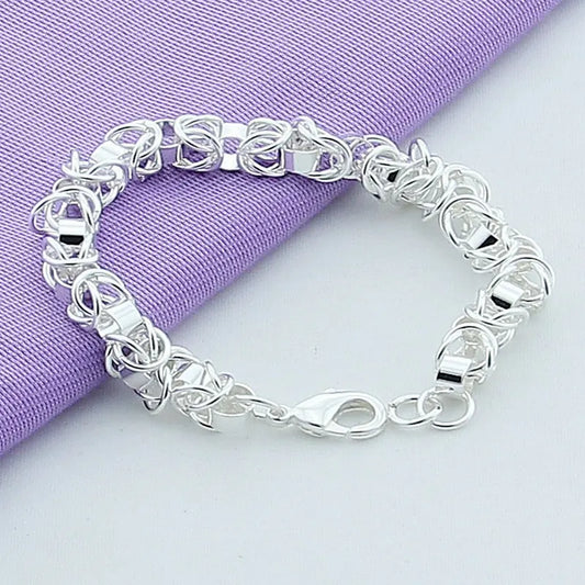 925 Sterling Silver Bracelet Dragon Head Shrimp Clasp Women Simple Fashion Bracelet Birthday Wedding Anniversary Jewelry Gift