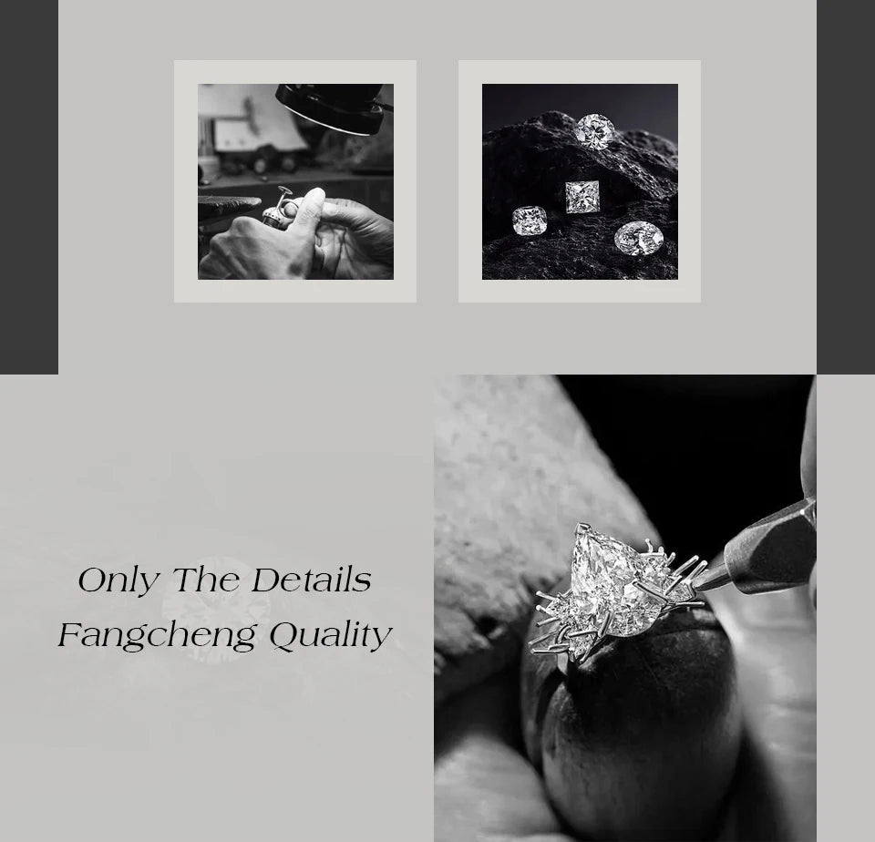 ATTAGEMS Classic Moissanite Wedding Ring Four Claws Original s925 Sterling Silver Jewelry for Women Engagement Band High Quality